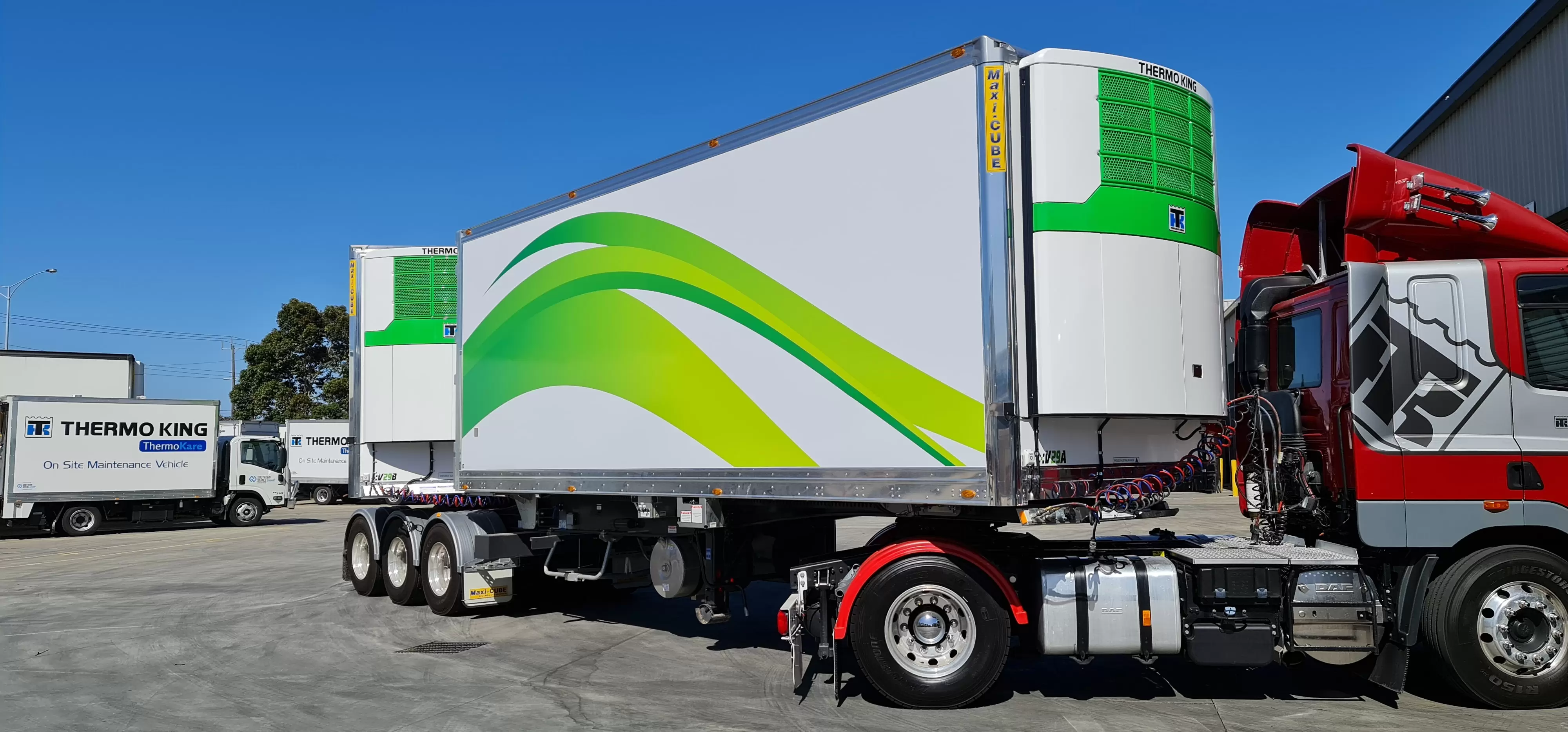 green thermo king refrigerated truck